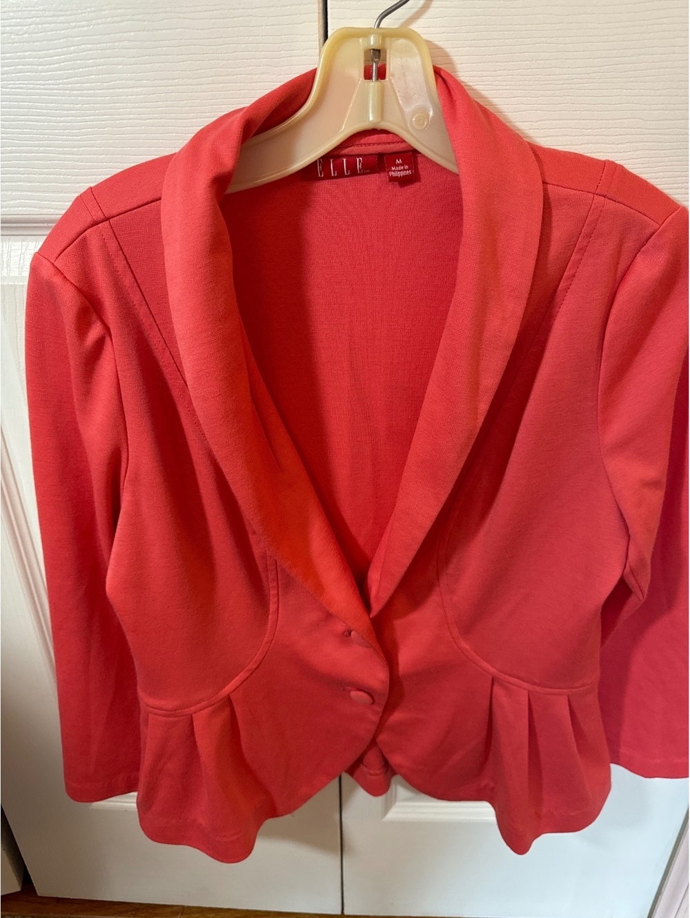 ELLE Coral Pink Women's Blazer Jacket Medium